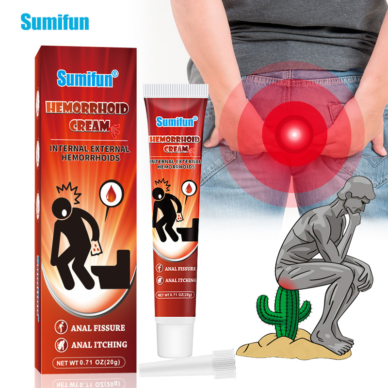 Applying the hemorrhoid cream